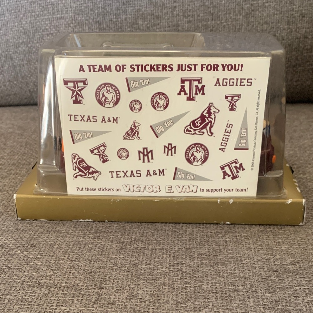 Chevron Cars Victor E. Van Texas A&M Aggies Sports Edition Toy Car Stickers New - Picture 3 of 5